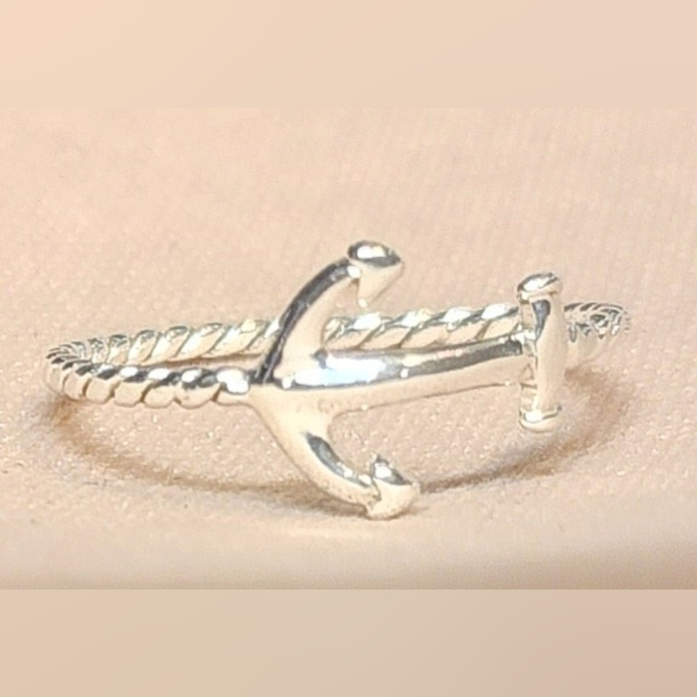 STERLING SILVER ROPE ANCHOR RING SIZE 8.5 - Picture 11 of 13